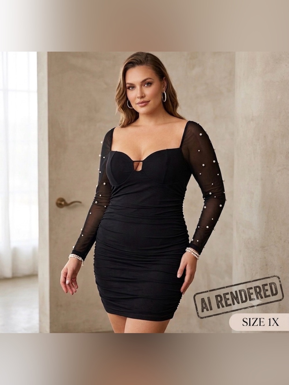 🏷️ 2 for $10!!! Elegant Black Dress with Pearl Accents